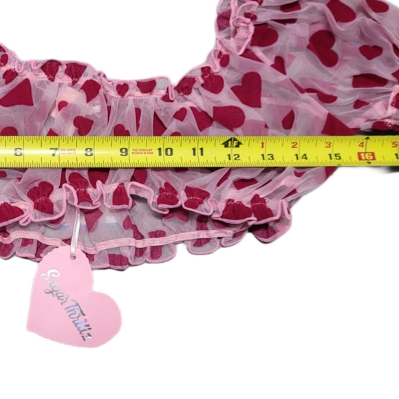 Sugar Thrills Flocked Chiffon Crop Top - Picture 9 of 11